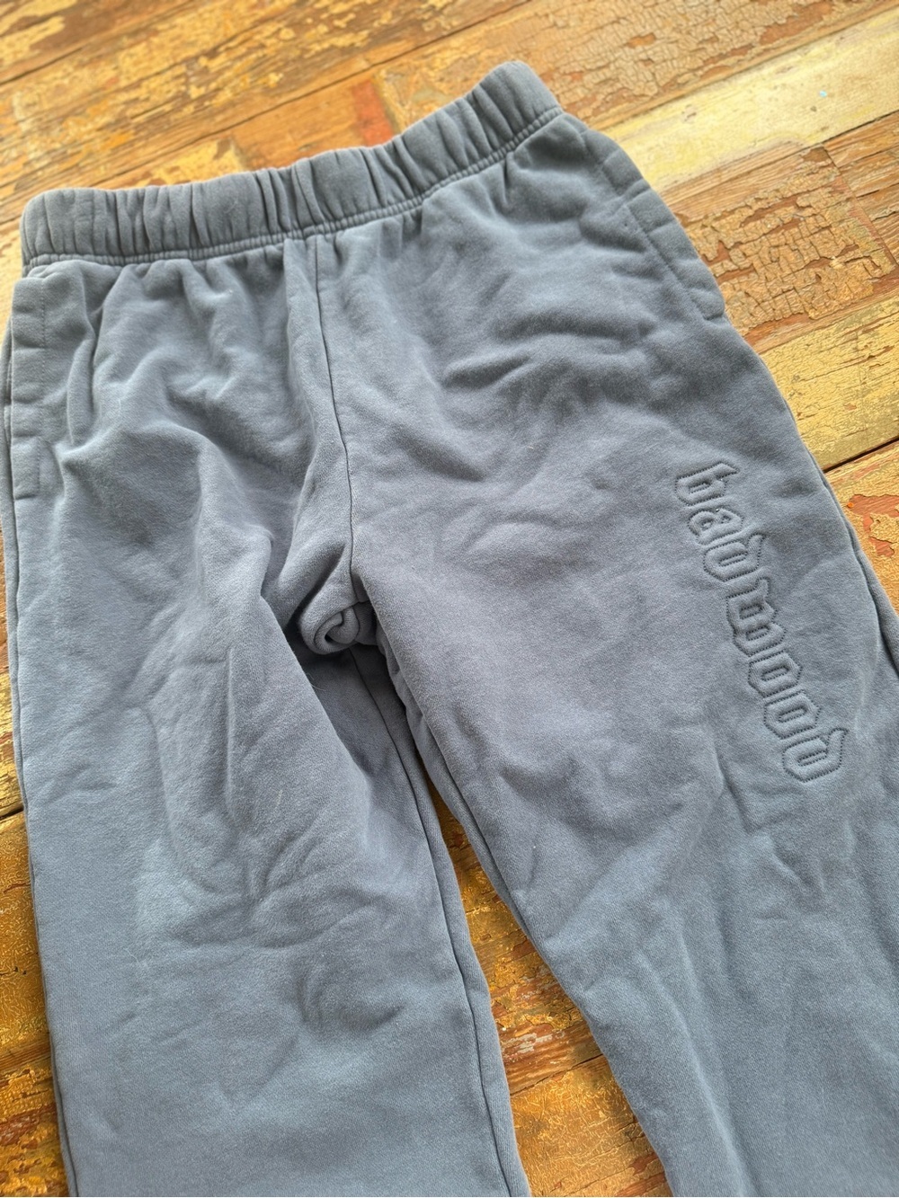 Badwood Premium Unisex Jogger Sweatpants in Denim Blue Loungewear Casual | XS
